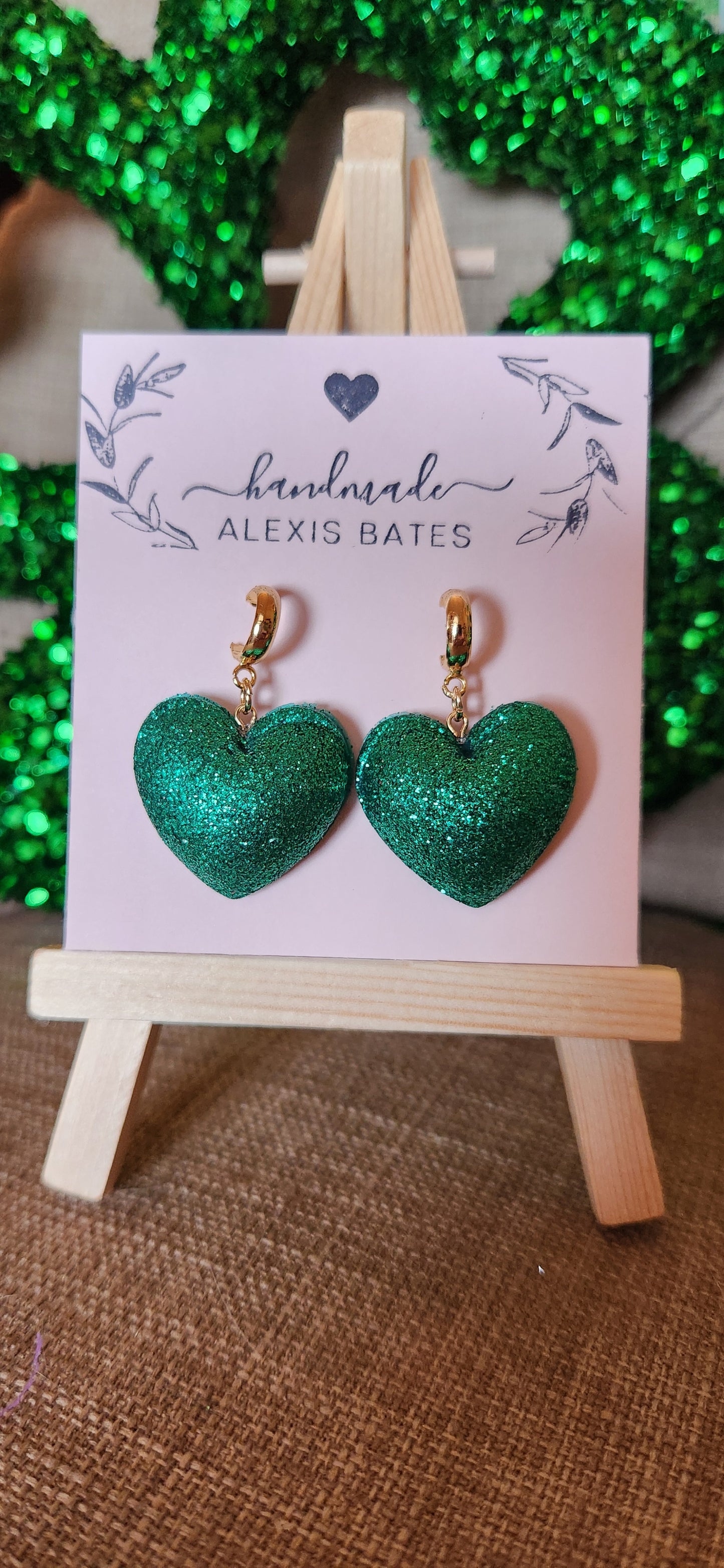Green Puffy Hearts