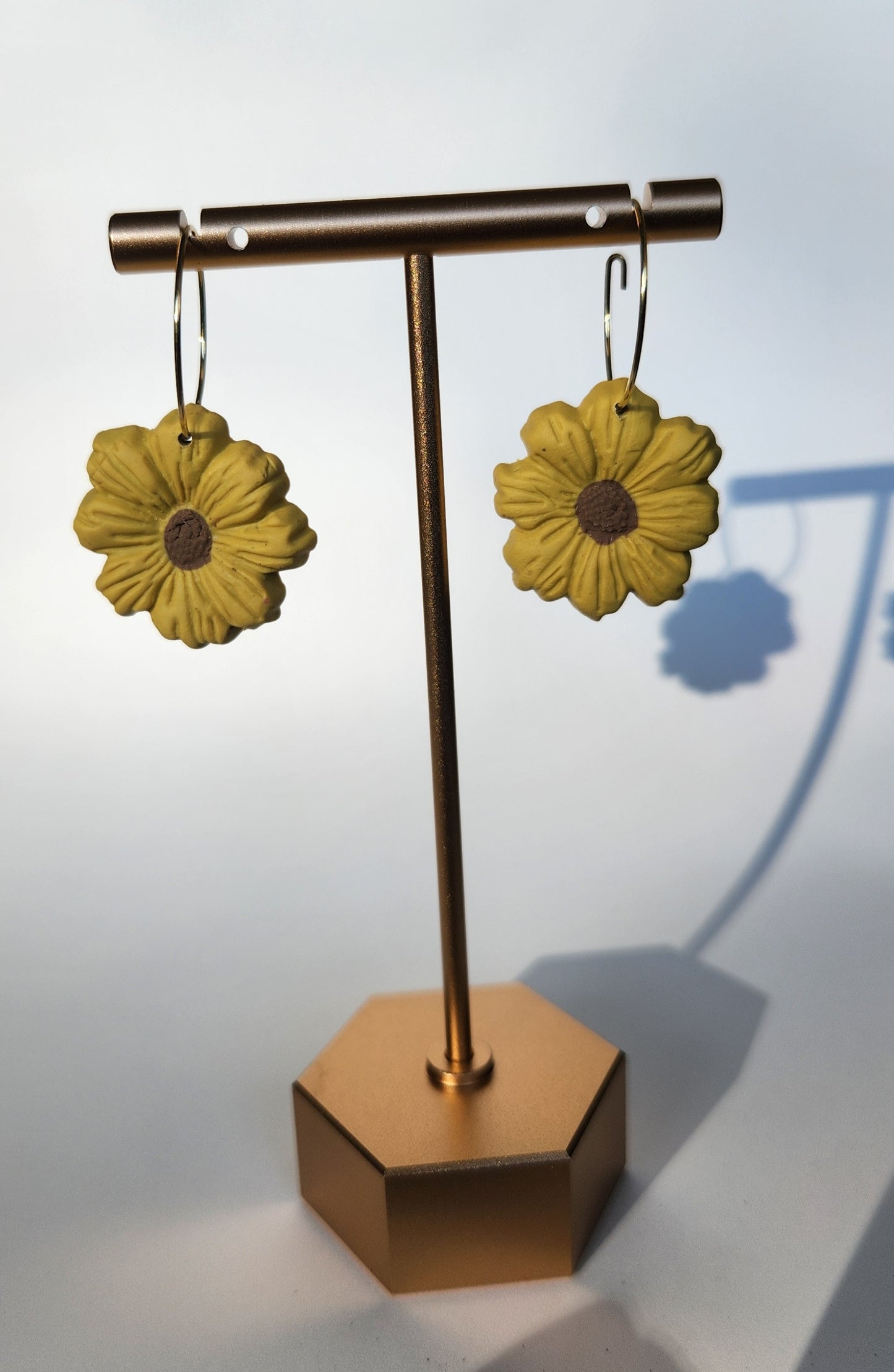 Daisy Hoops on Gold Hoops