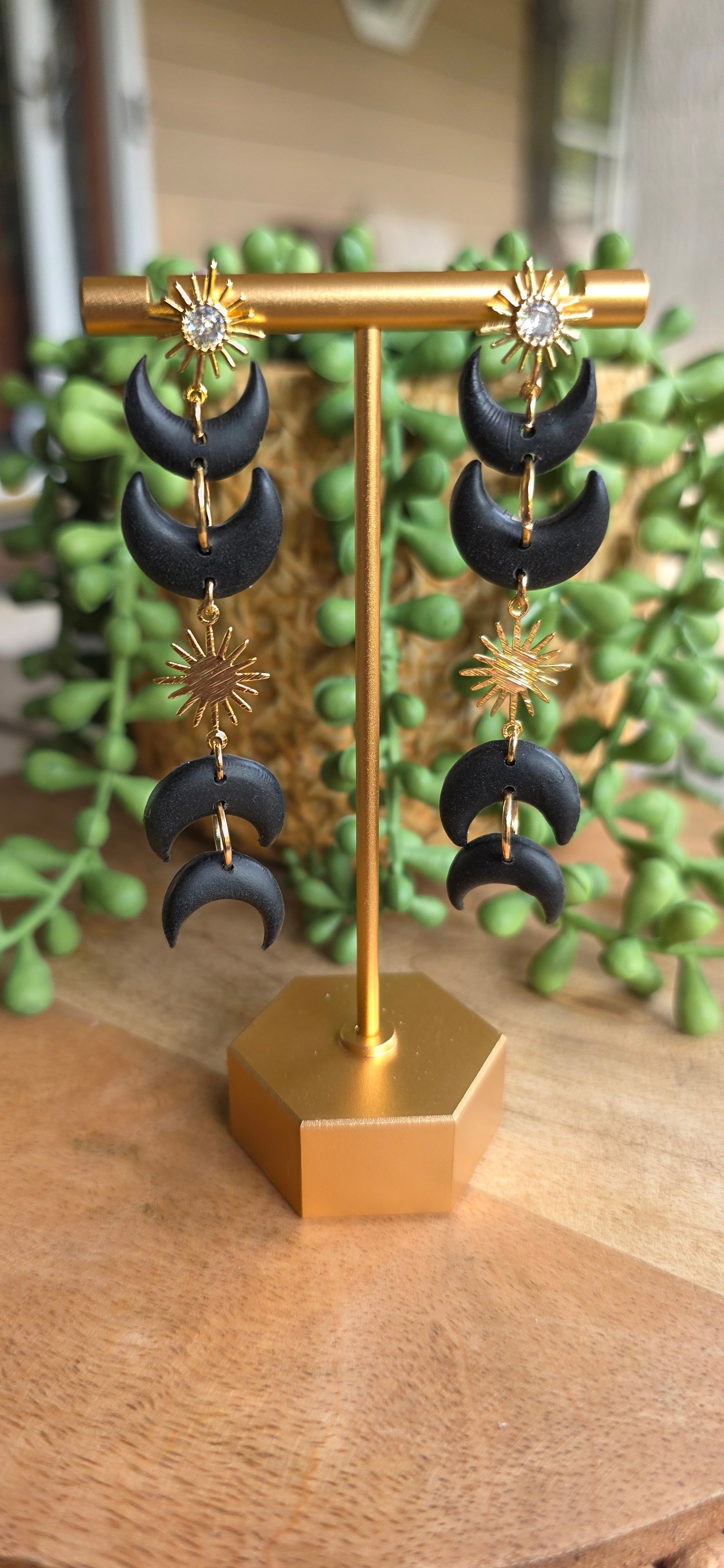 Night Court Moon Dangles (Black)