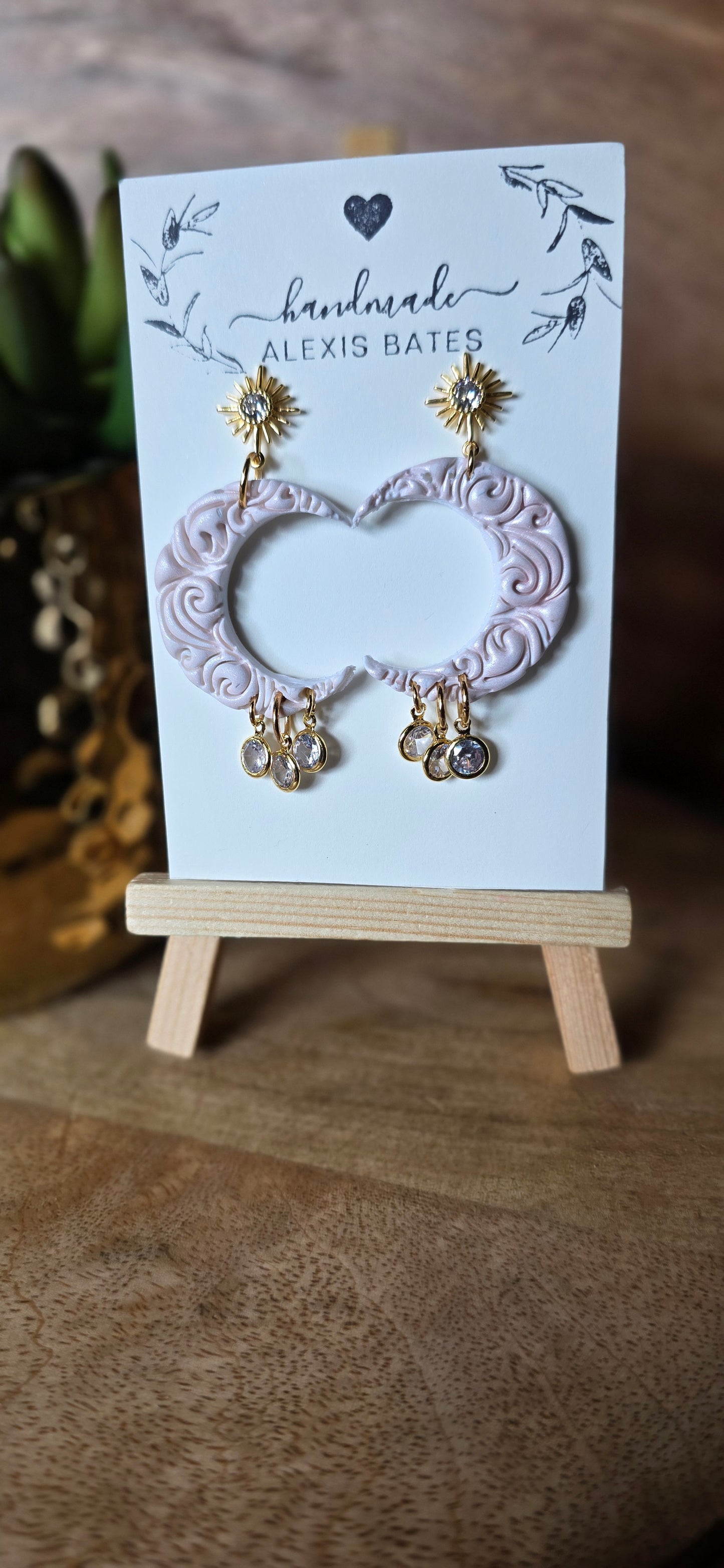 White Shimmer Cresent Moons