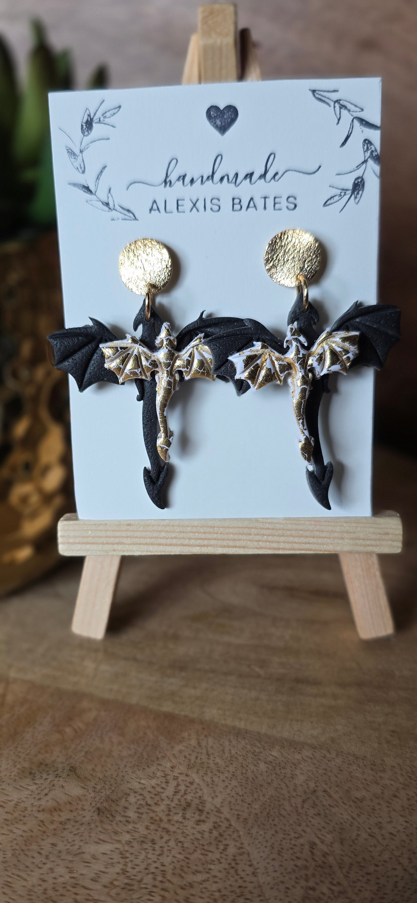 Black Dragon and Gold Dragon Dangle