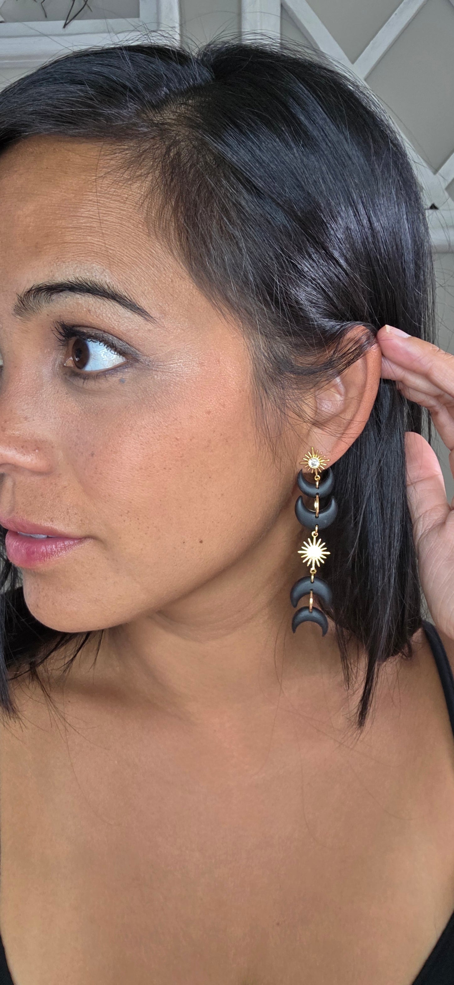 Night Court Moon Dangles (Black)
