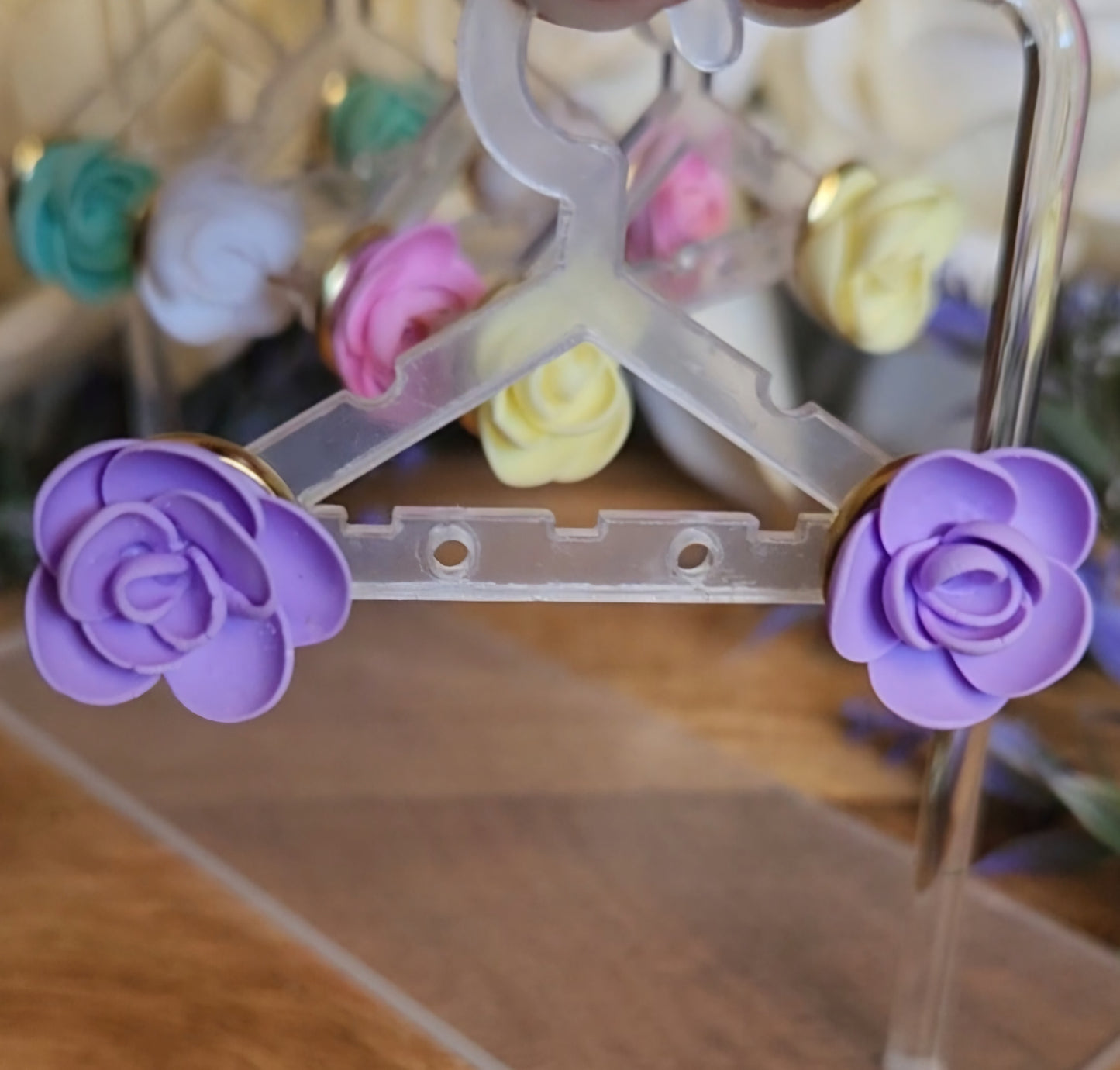 Flower Studs (Purple)