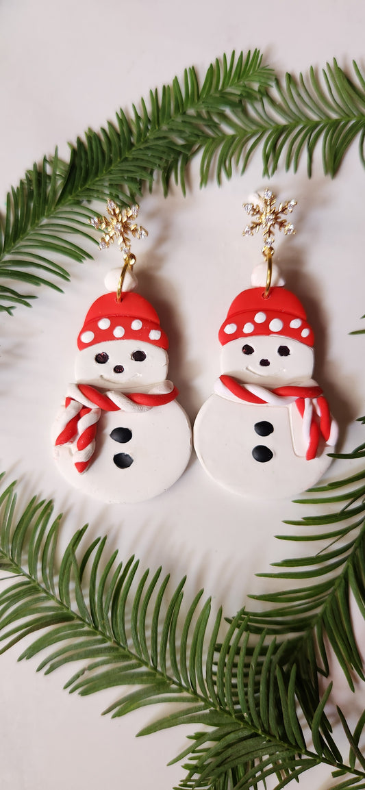 Holly Jolly Snowman Earring