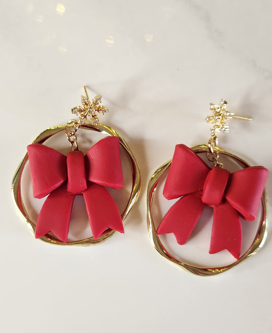 Christmas Bow with Gold Ring