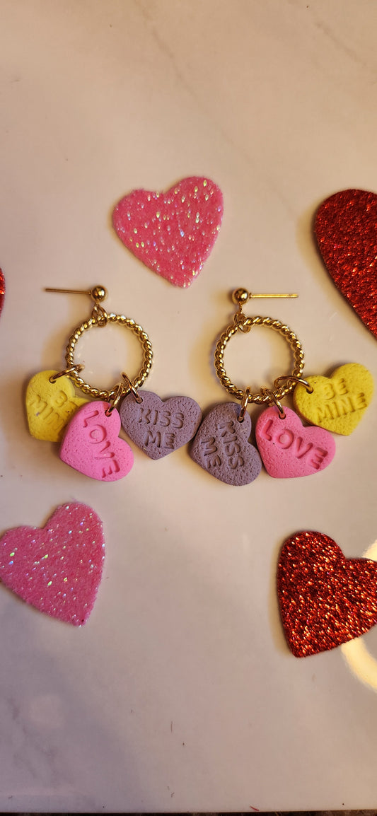 Conversation Heart Triple Charm Dangle