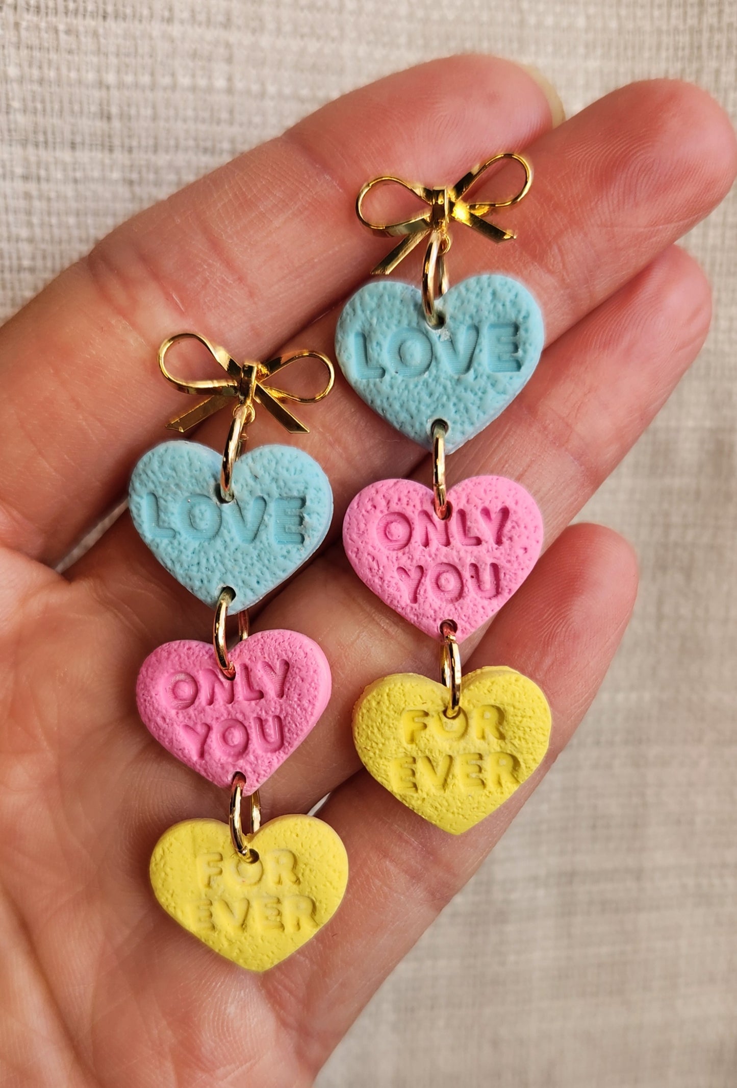 Conversation Hearts Dangle with Bow