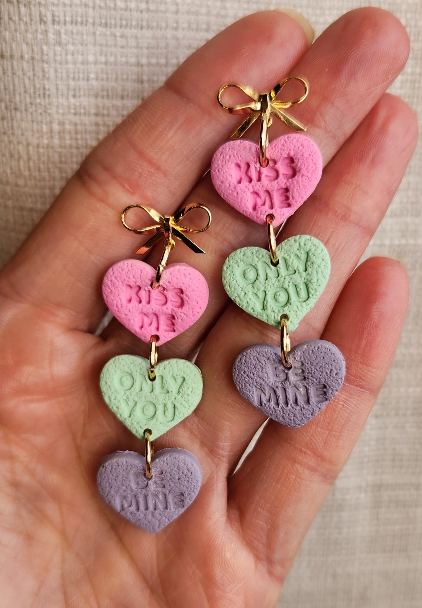 Conversation Hearts Dangle with Bow