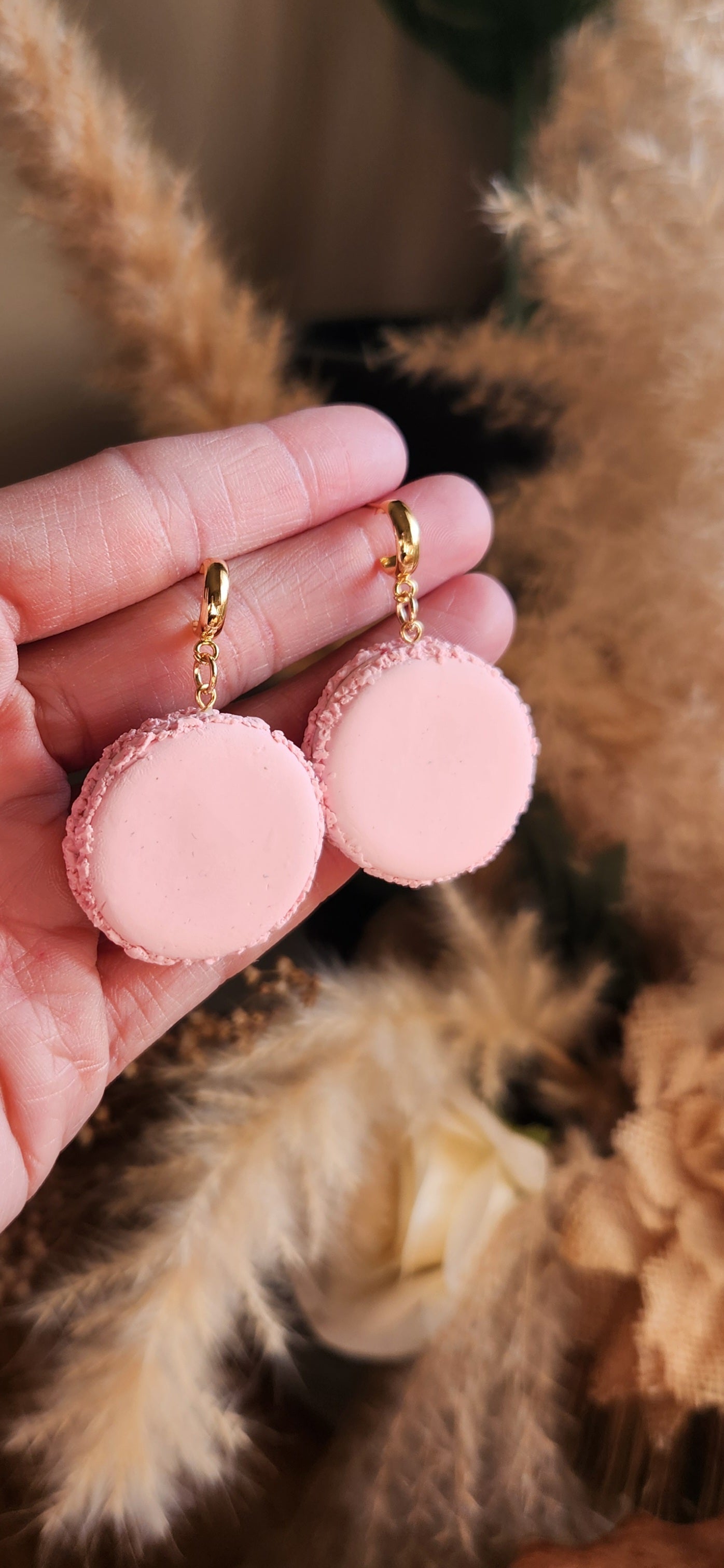 Pink Macaron Dangle Earrings