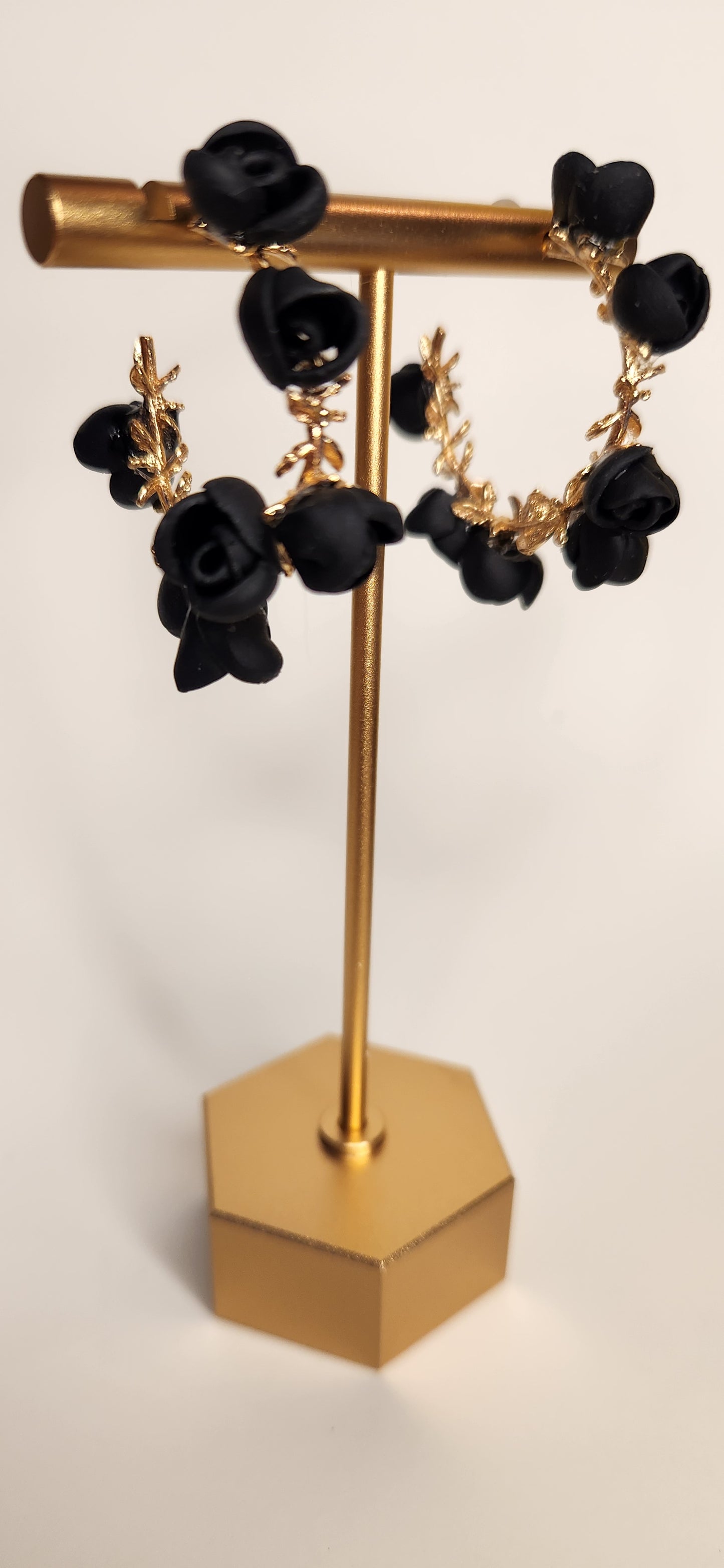 Golden Hoops with Roses