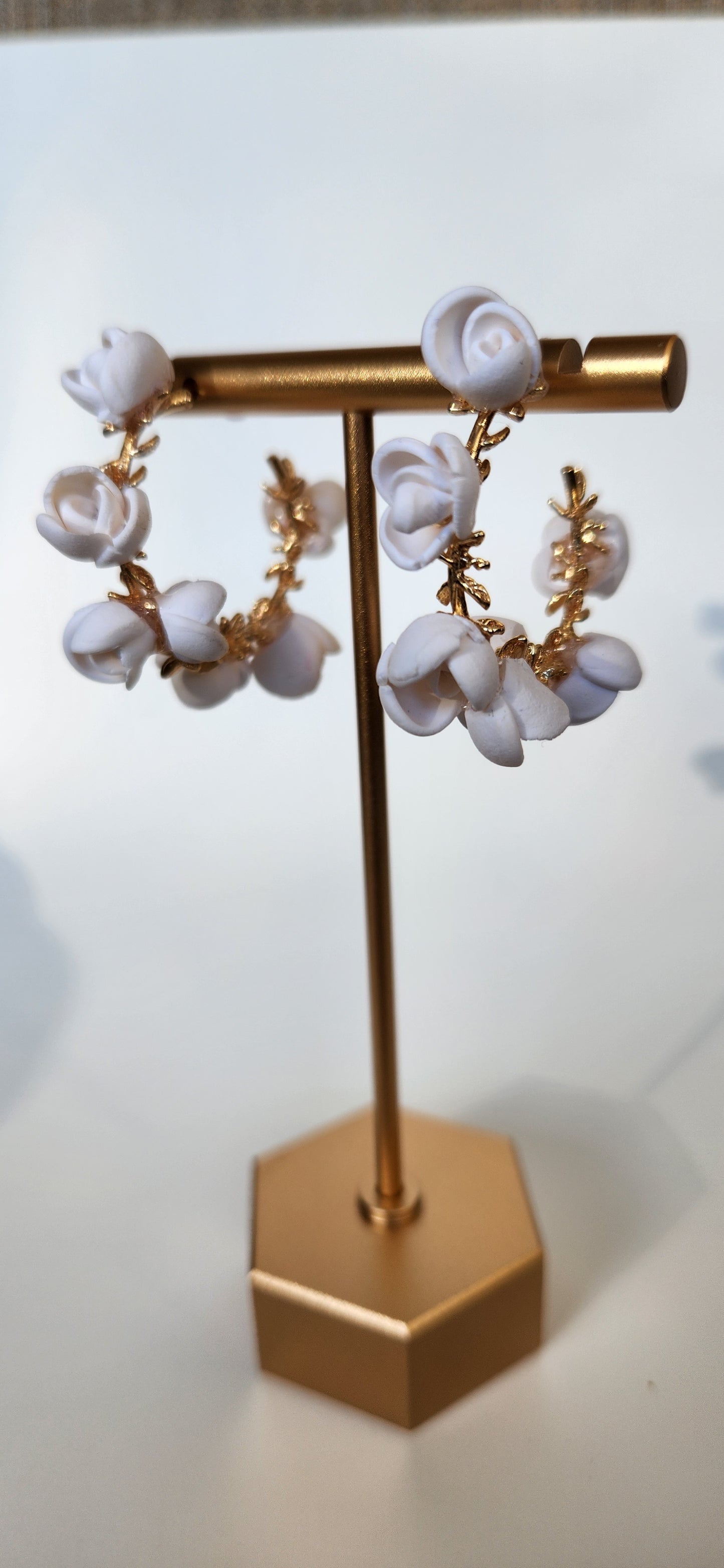 Golden Hoops with Roses