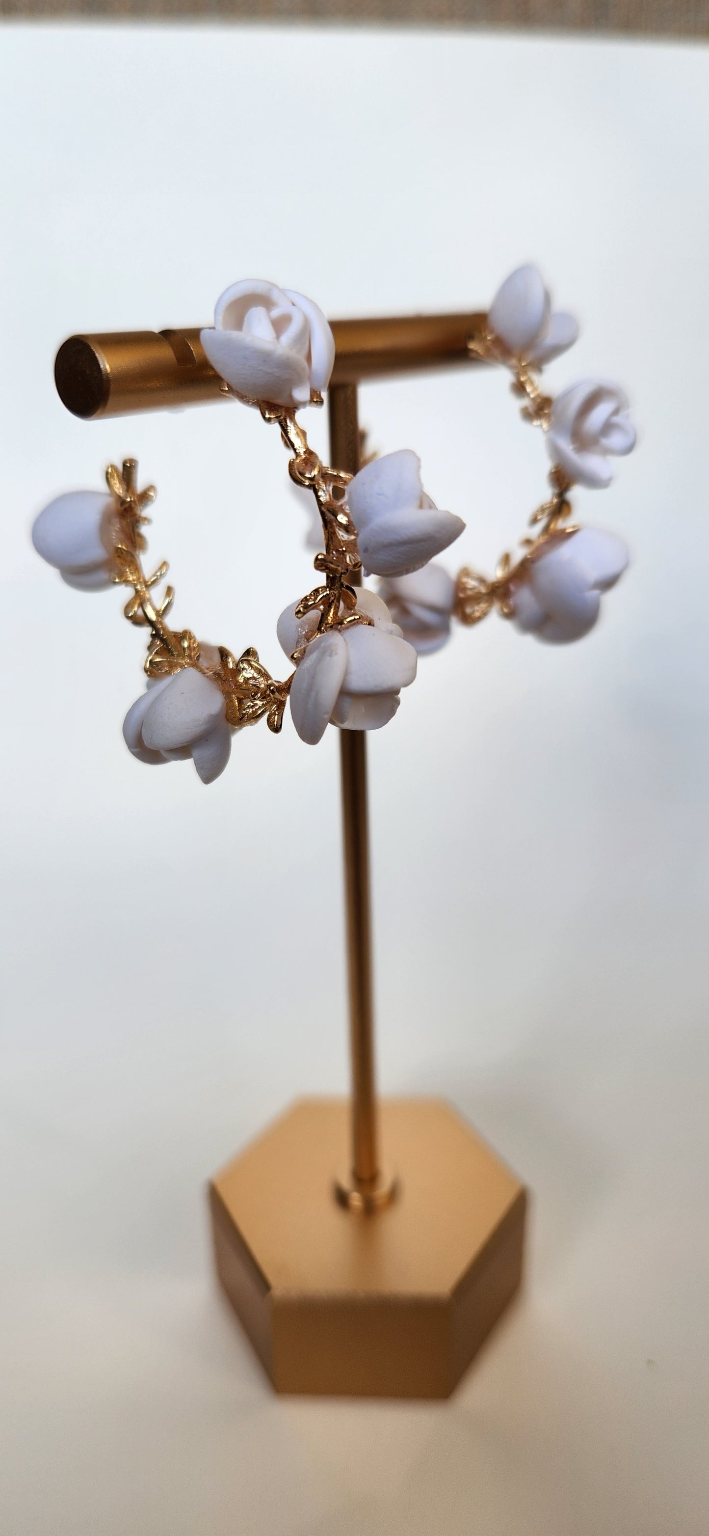 Golden Hoops with Roses