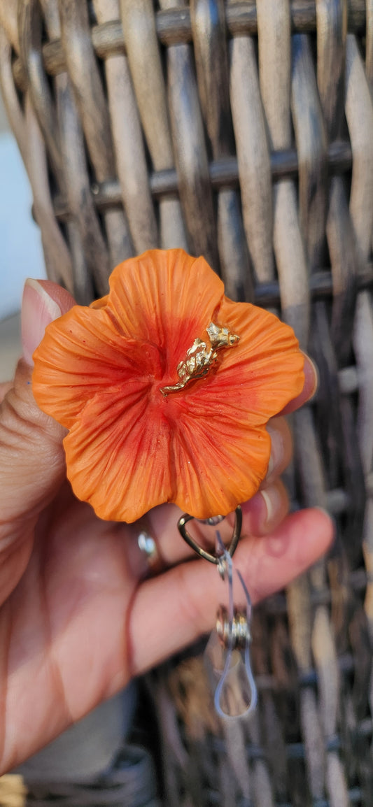 Hibiscus Badge Reel flower ONLY (orange, red, white)