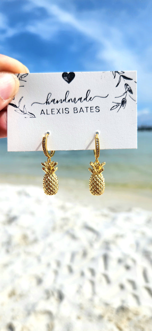 Gold Pineapple Dangles