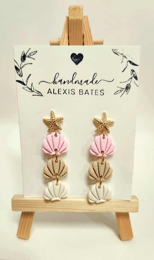 Triple Seashell Dangles