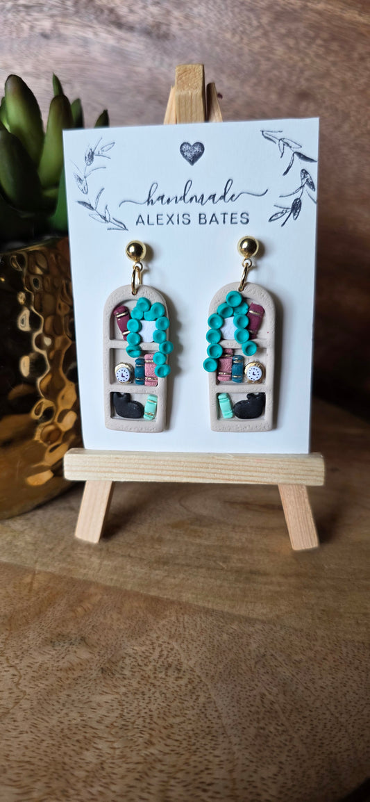 Tall Arch Bookshelf Earrings