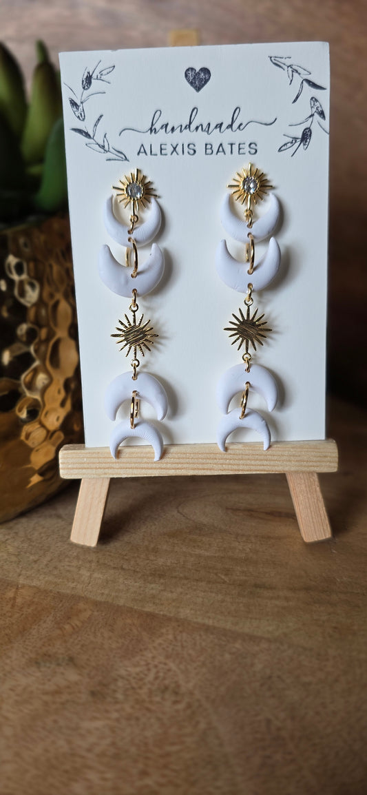 Night Court Moon Dangles (White)