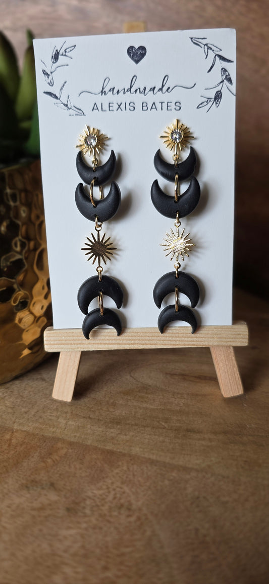 Night Court Moon Dangles (Black)