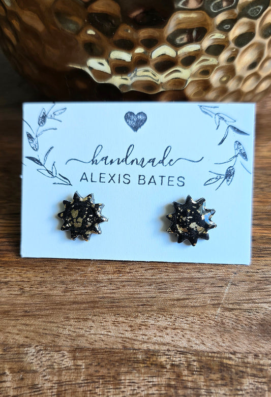 Celestial Sun Studs-Black